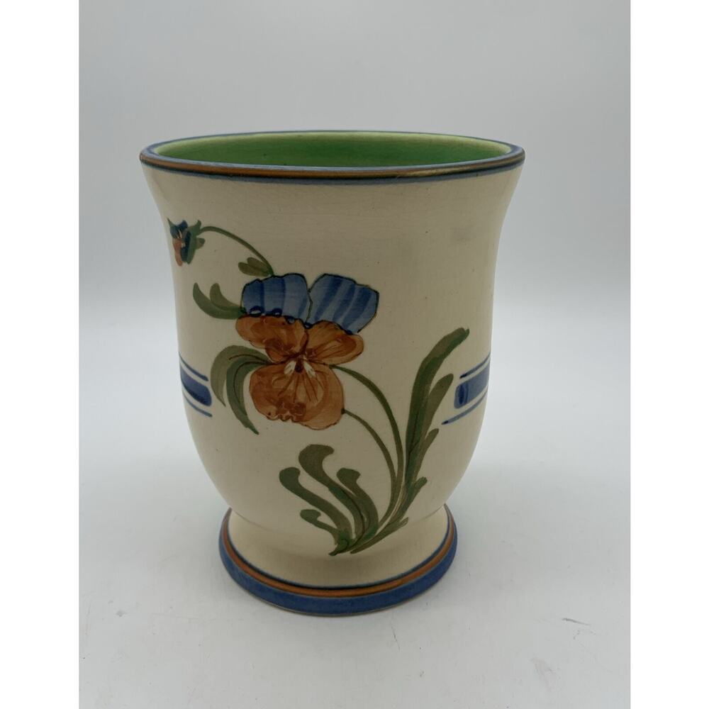 Weller Bonito 1927-33 Art Pottery Hand Painted Floral Bulbous Vase Artist Signed